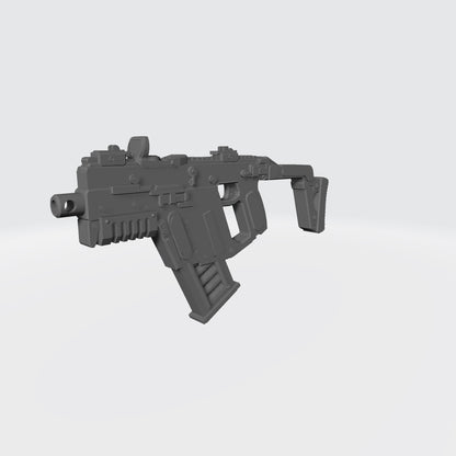 KRISS Vector Striker Rifle with optic custom resin weapon compatible with McFarlane Toys 7-inch armored action figures.