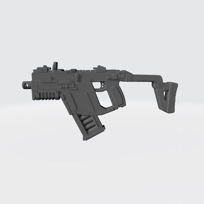 KRISS Vector Striker Rifle with optic custom resin weapon compatible with McFarlane Toys 7-inch armored action figures.
