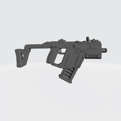 KRISS Vector Striker Rifle with optic custom resin weapon compatible with McFarlane Toys 7-inch armored action figures.