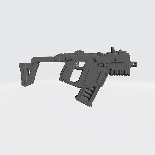 KRISS Vector Striker Rifle with optic custom resin weapon compatible with McFarlane Toys 7-inch armored action figures.
