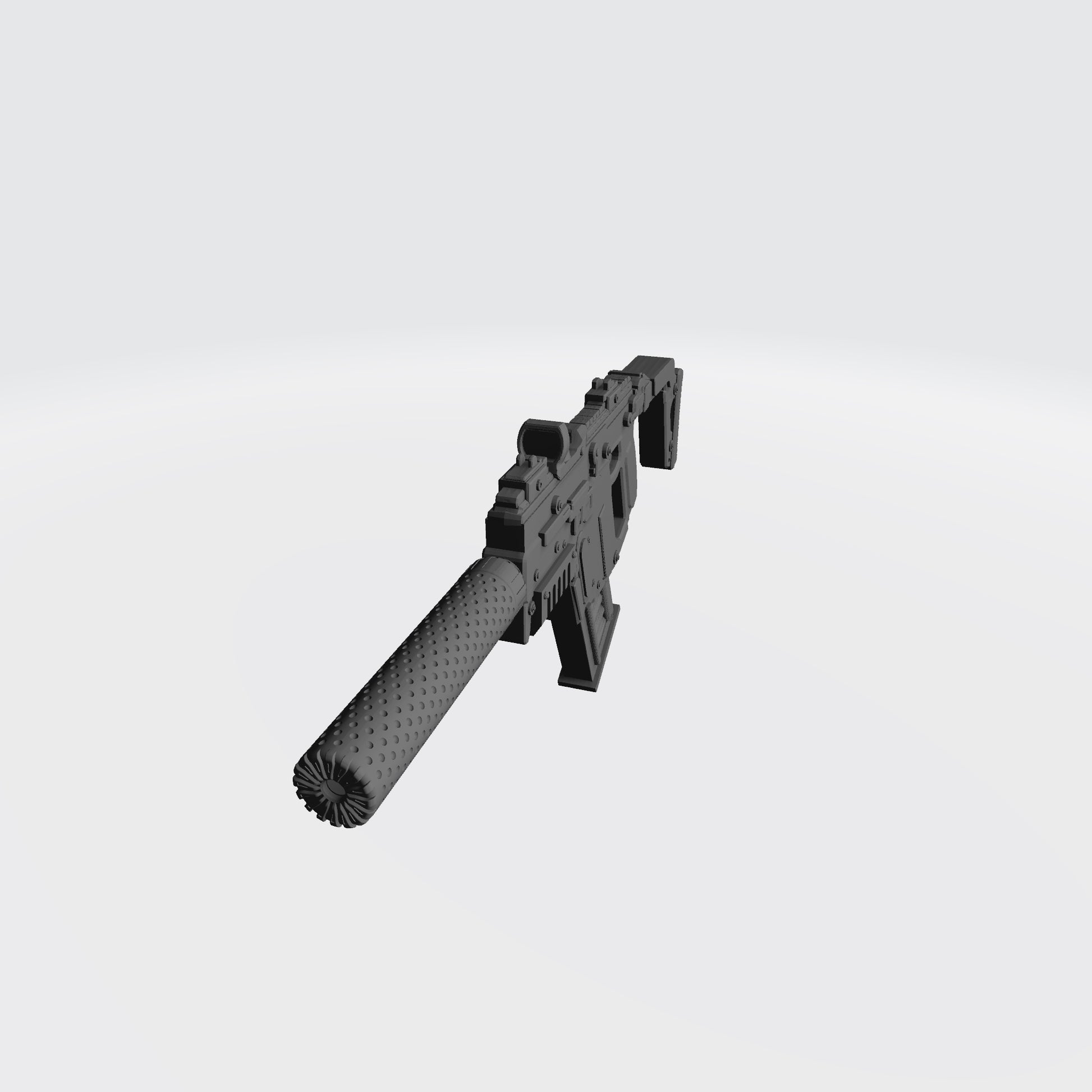 KRISS Vector Striker Rifle with optic and suppressor custom resin weapon compatible with McFarlane Toys 7-inch armored action figures.