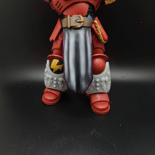 Custom resin loincloth with belt buckle armor accessory compatible with McFarlane Toys 7-inch 1:12 scale armored action figures.