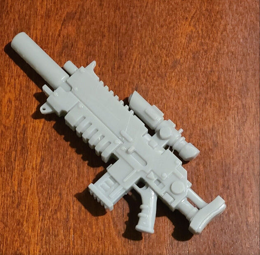 Longshot Battle Rifle custom resin weapon compatible with McFarlane Toys 1:12 scale armored action figures featuring a precision long-range sci-fi design for collectors and customizers.