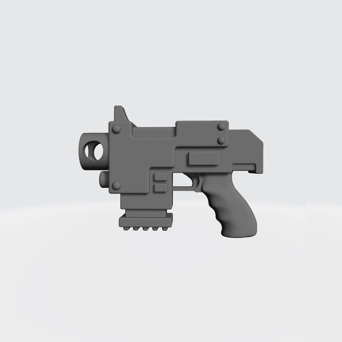 Mobile Infantry Guard Bolt Pistol Deluxe Grip custom resin weapon compatible with McFarlane Toys 1:12 scale action figures.