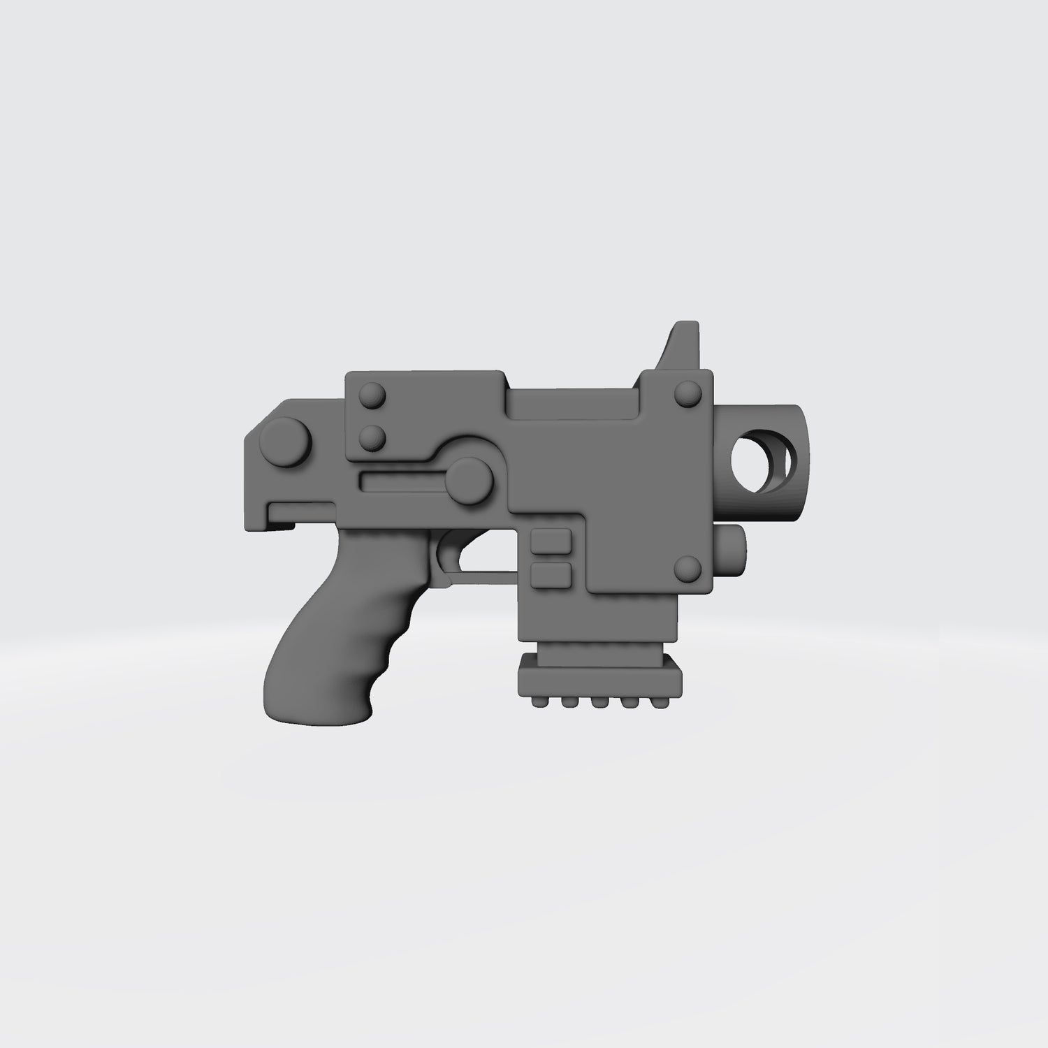 Mobile Infantry Guard Bolt Pistol Deluxe Grip custom resin weapon compatible with McFarlane Toys 1:12 scale action figures.