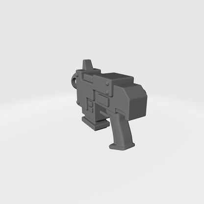 Mobile Infantry Guard Striker Pistol custom resin weapon compatible with G.I. Joe Classified, Action Force, and other 1:12 scale action figures.