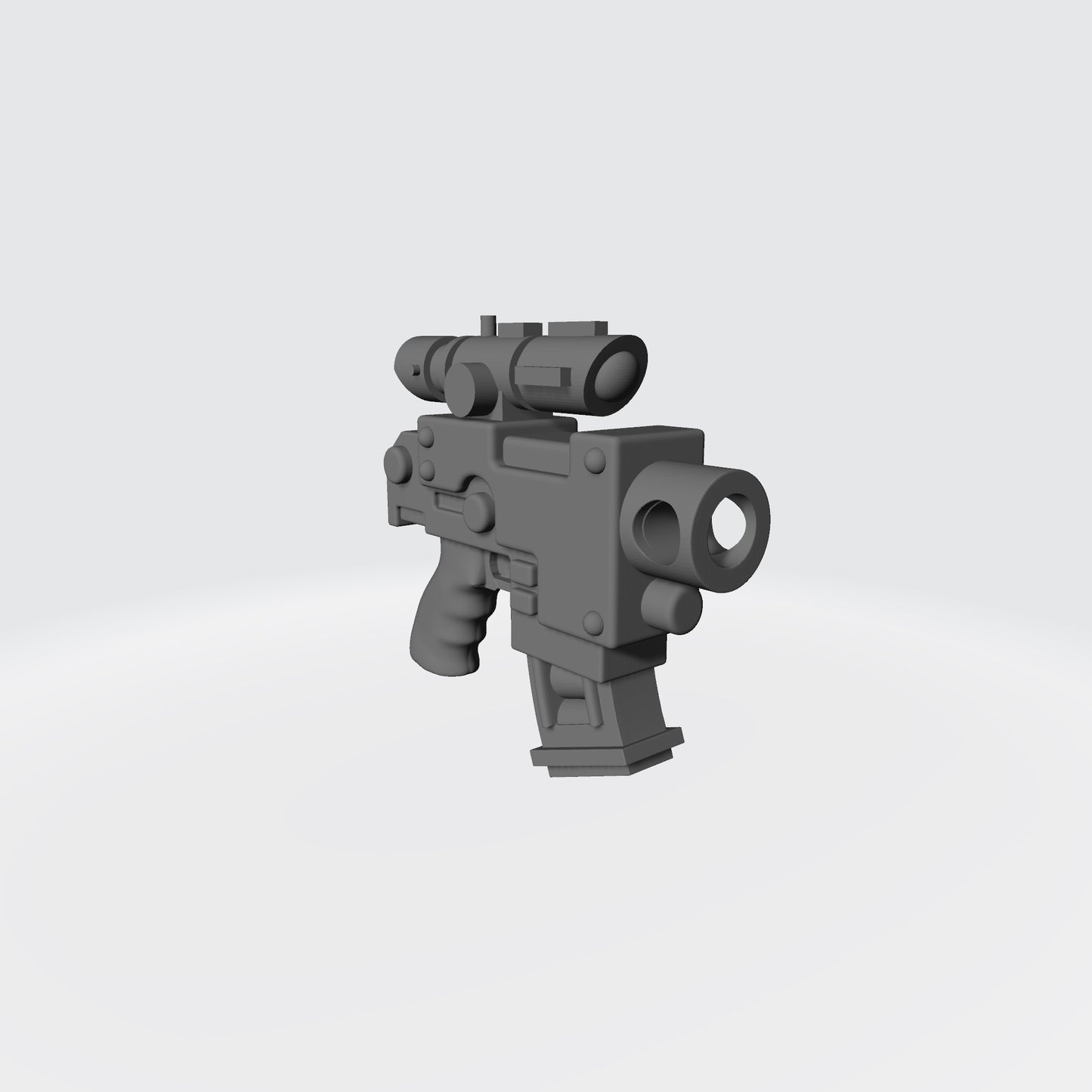 Mobile Infantry Guard Striker Pistol with Optic custom resin weapon compatible with G.I. Joe Classified, Action Force, and other 1:12 scale action figures.
