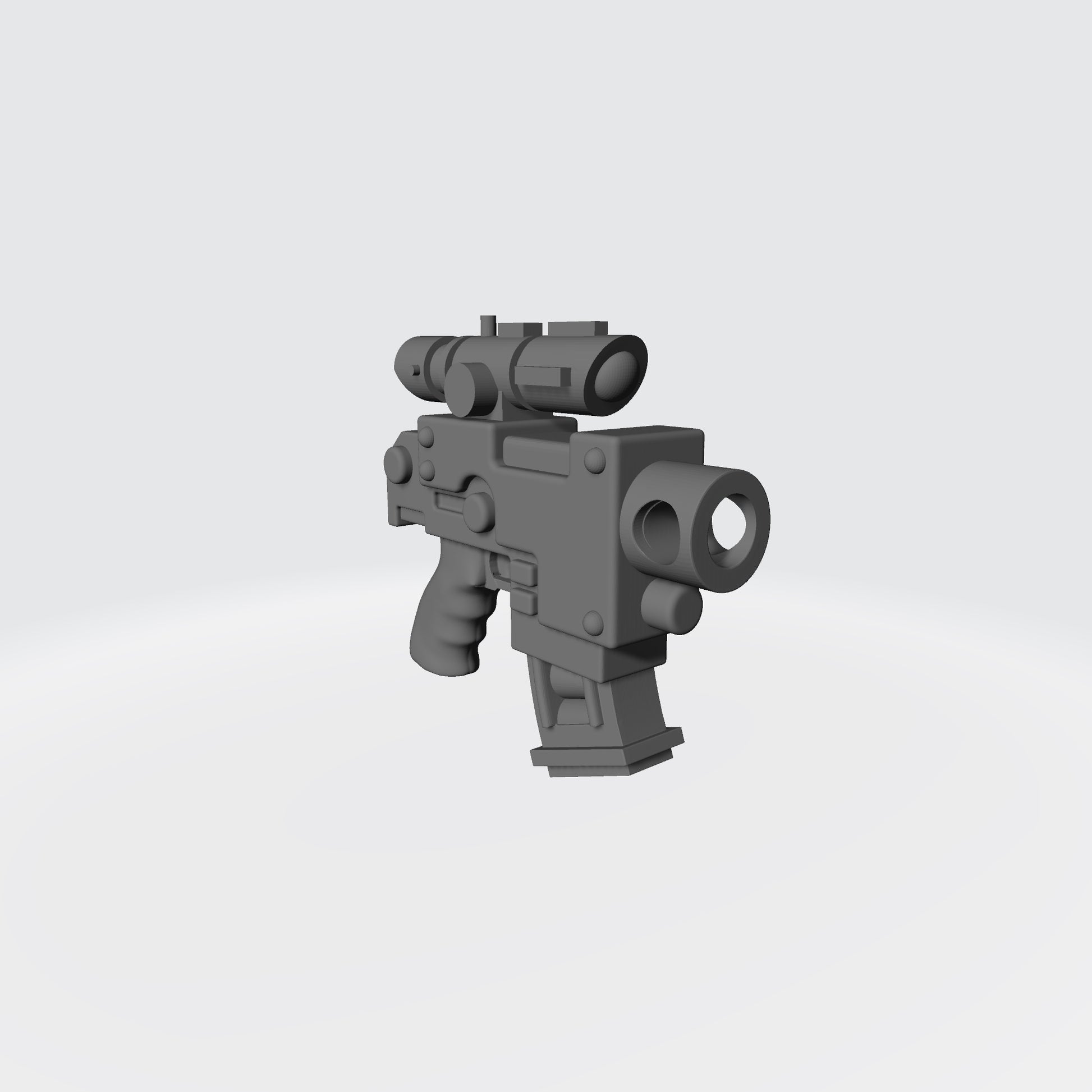 Mobile Infantry Guard Striker Pistol with Optic custom resin weapon compatible with G.I. Joe Classified, Action Force, and other 1:12 scale action figures.