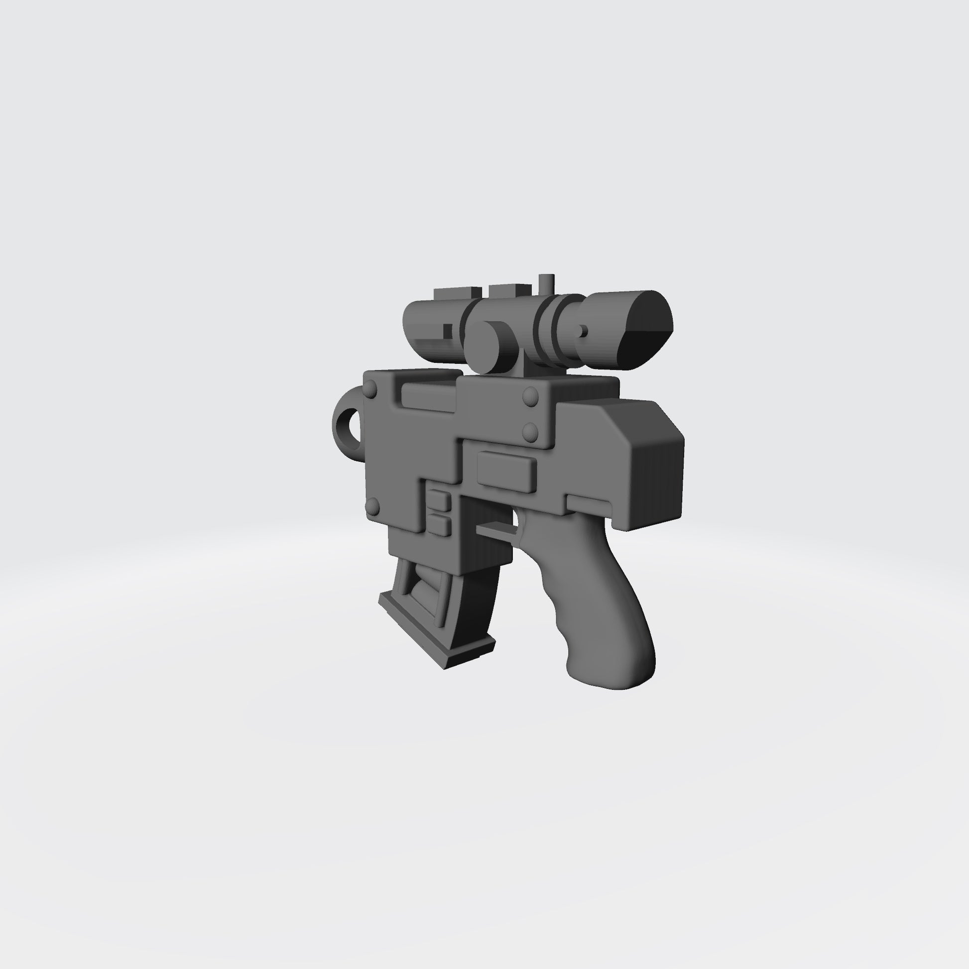 Mobile Infantry Guard Striker Pistol with Optic custom resin weapon compatible with G.I. Joe Classified, Action Force, and other 1:12 scale action figures.