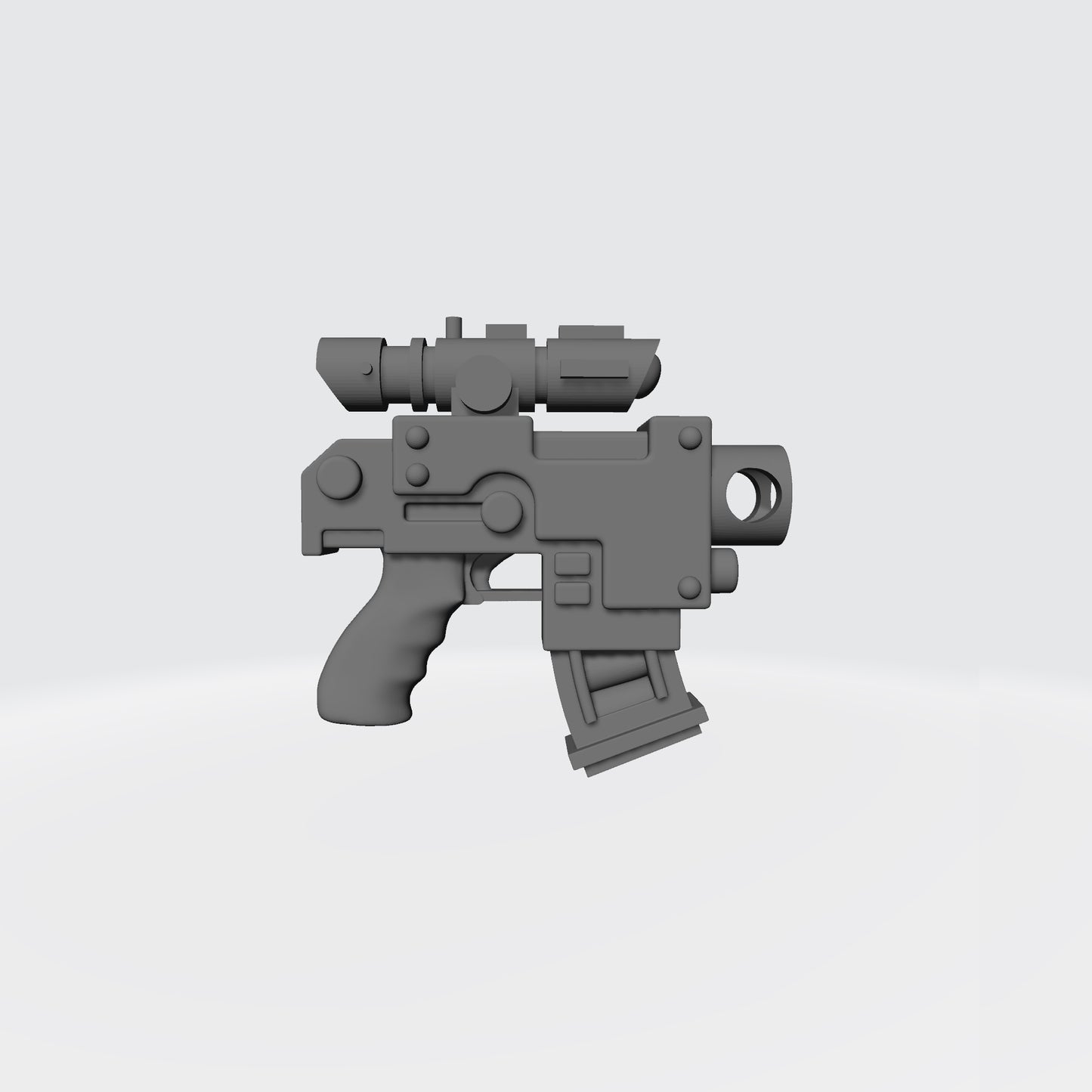 Mobile Infantry Guard Striker Pistol with Optic custom resin weapon compatible with G.I. Joe Classified, Action Force, and other 1:12 scale action figures.