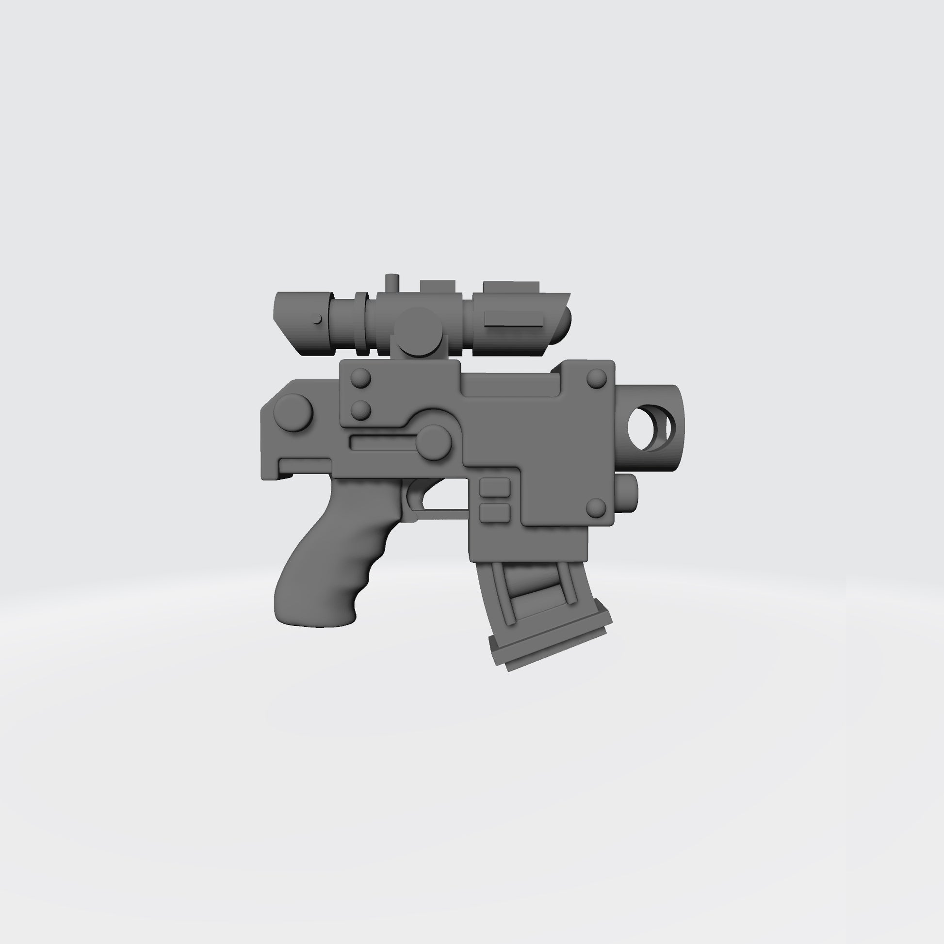 Mobile Infantry Guard Striker Pistol with Optic custom resin weapon compatible with G.I. Joe Classified, Action Force, and other 1:12 scale action figures.