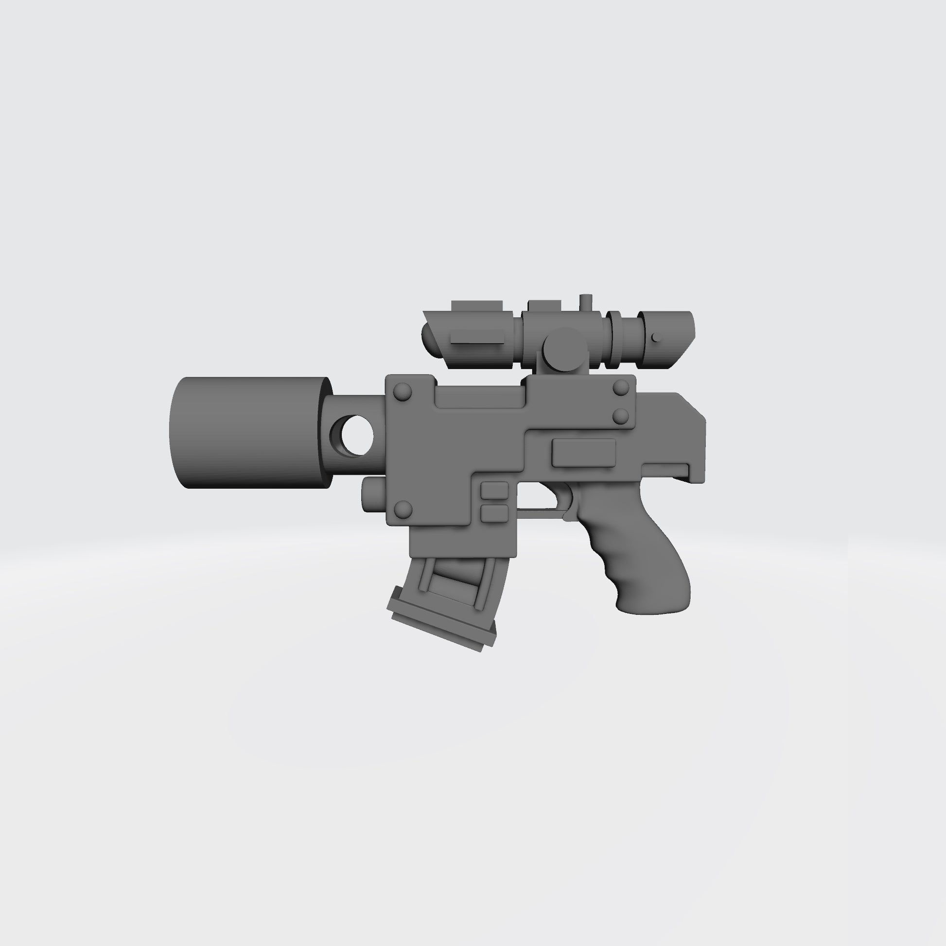 Mobile Infantry Guard Striker Pistol with optic and suppressor custom resin weapon compatible with G.I. Joe Classified and 1:12 scale action figures.