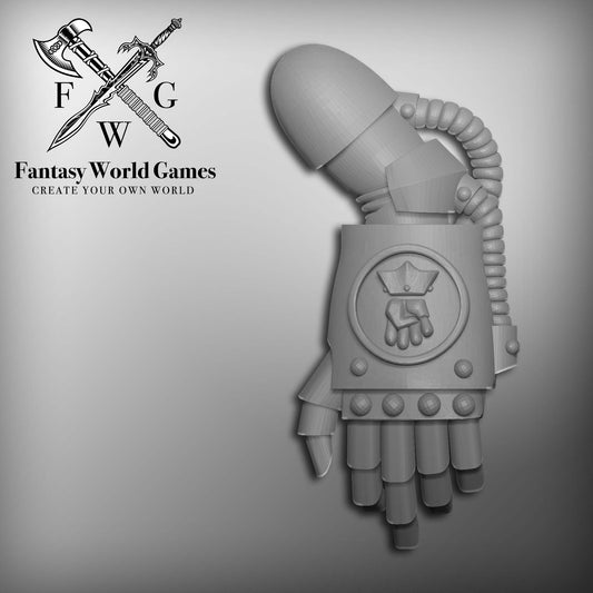 10x Monarchs Fist Warrior Order open left-hand energy fists compatible with 28mm-32mm scale miniatures