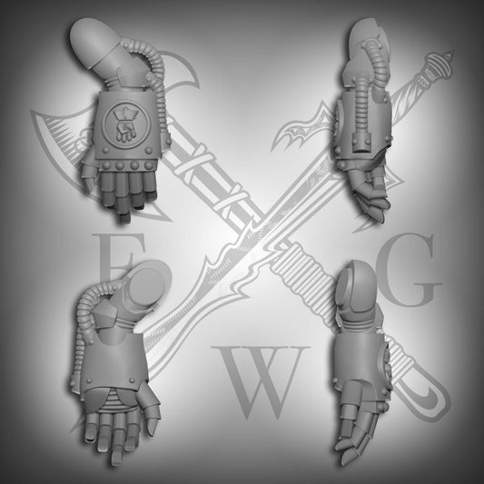 10x Monarchs Fist Warrior Order open left-hand energy fists compatible with 28mm-32mm scale miniatures