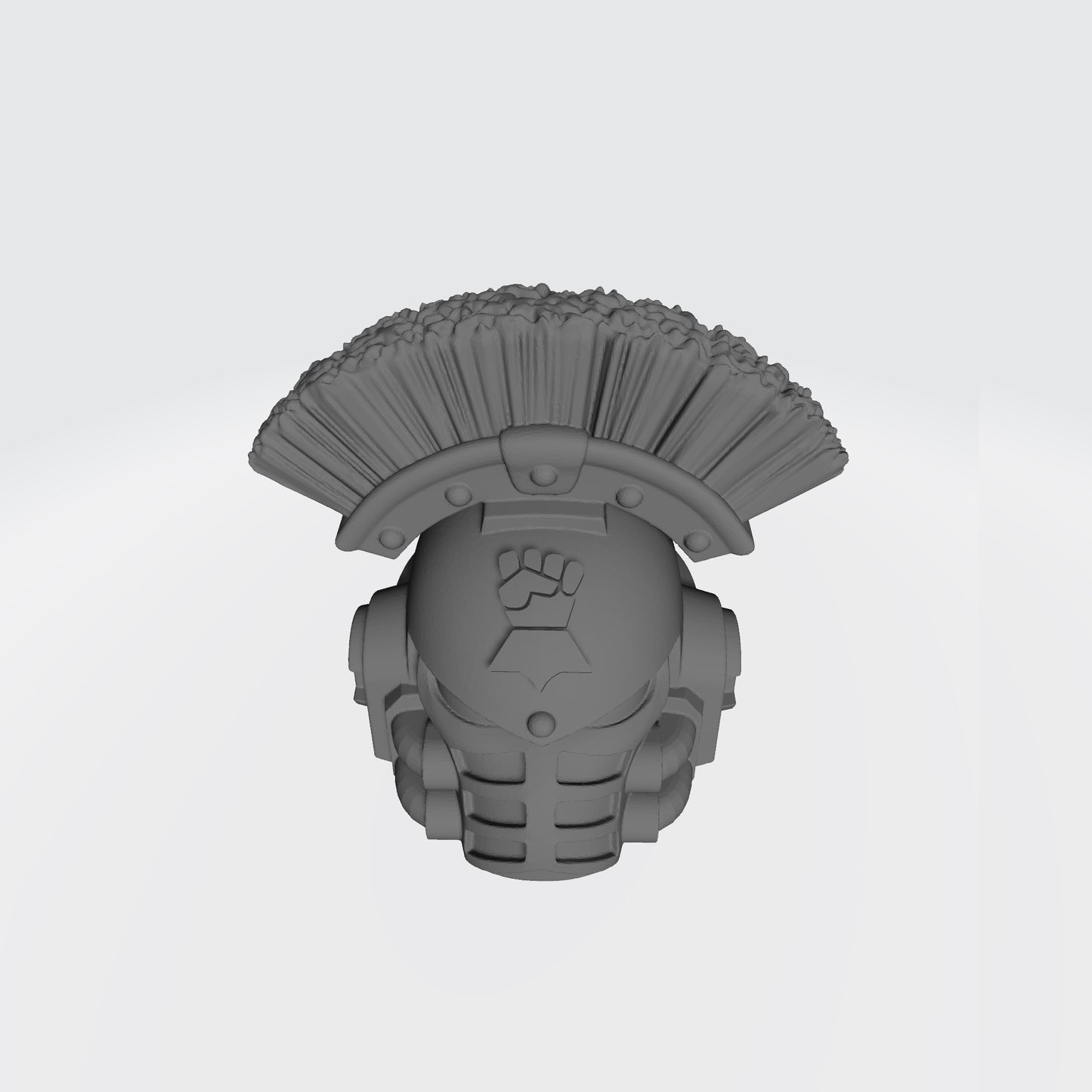 Monarchs Fists Warrior Order Type 4 Helmet with Crest resin upgrade for McFarlane Toys 7-inch armored action figures by Fantasy World Games.