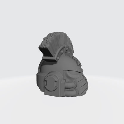 Monarchs Fists Warrior Order Type 4 Helmet with Crest resin upgrade for McFarlane Toys 7-inch armored action figures by Fantasy World Games.