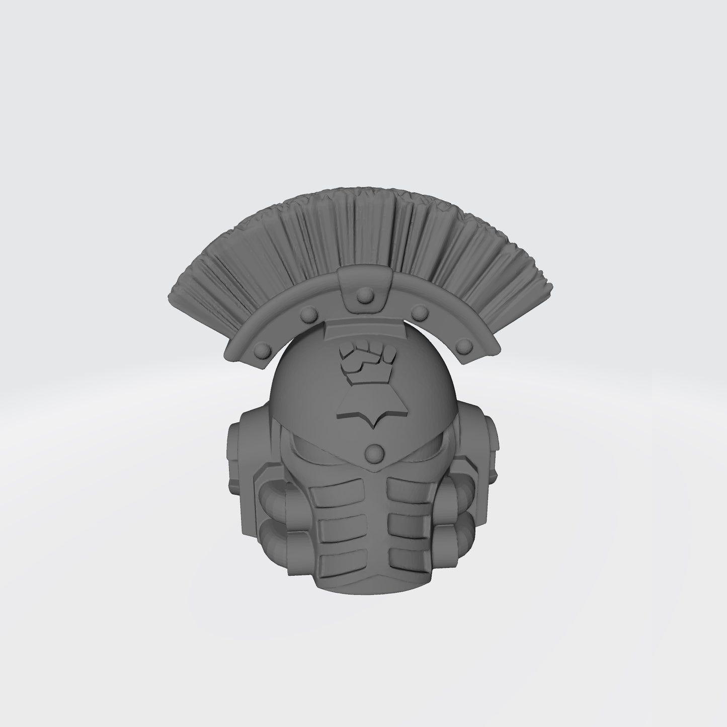 Monarchs Fists Warrior Order Type 4 Helmet with Crest resin upgrade for McFarlane Toys 7-inch armored action figures by Fantasy World Games.