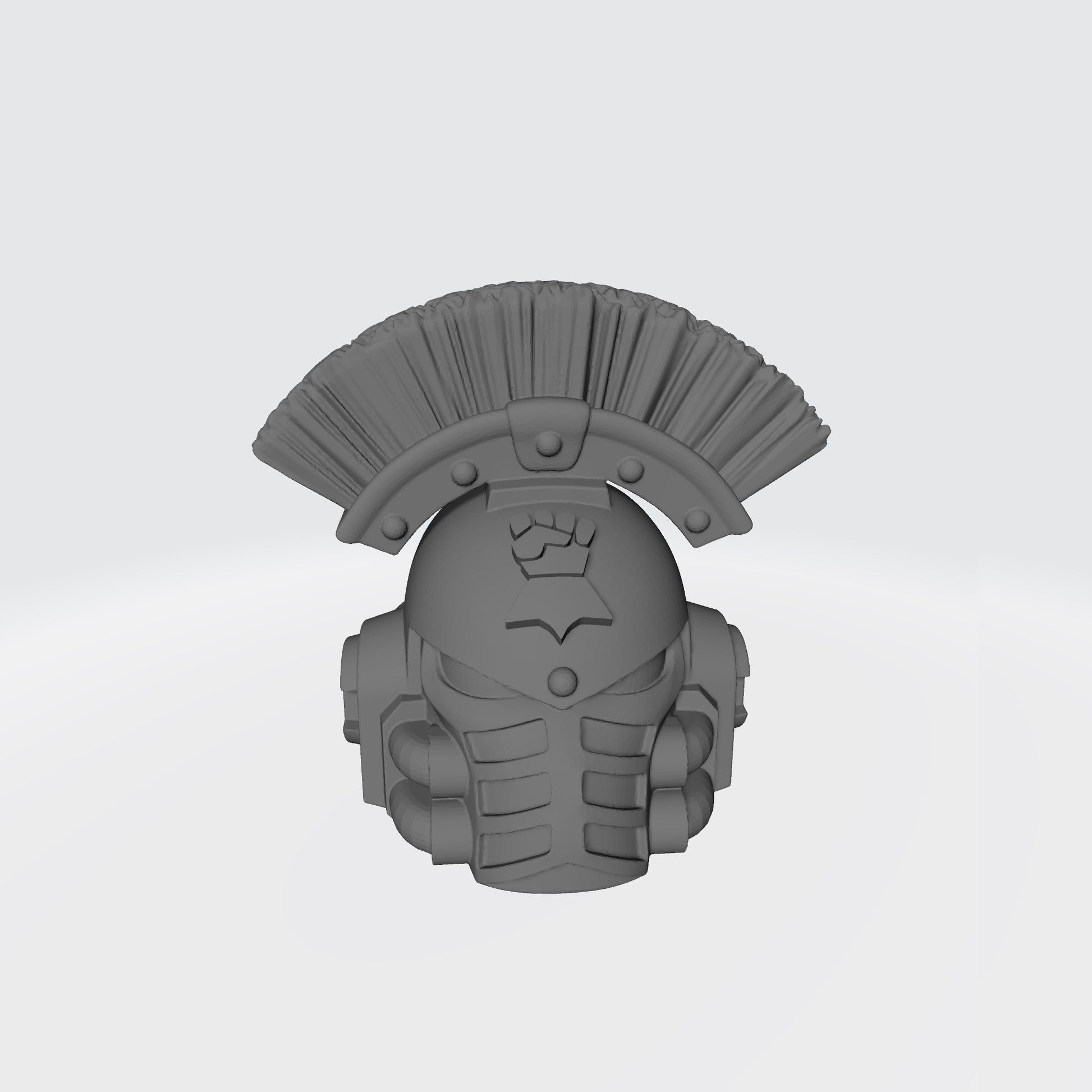 Monarchs Fists Warrior Order Type 4 Helmet with Crest resin upgrade for McFarlane Toys 7-inch armored action figures by Fantasy World Games.