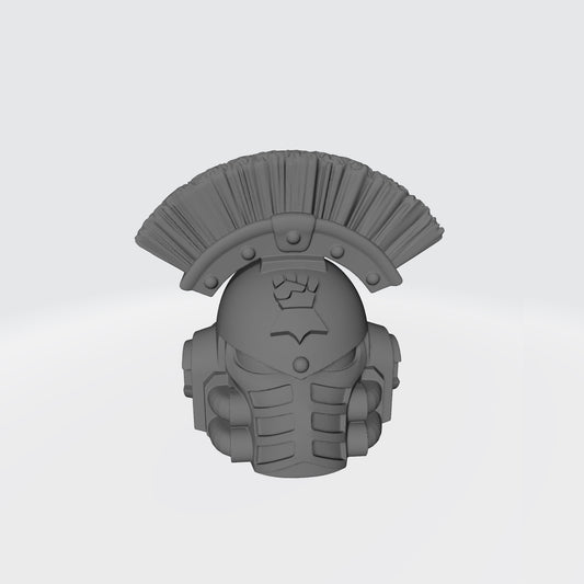 Monarchs Fists Warrior Order Type 4 Helmet with Crest resin upgrade for McFarlane Toys 7-inch armored action figures by Fantasy World Games.