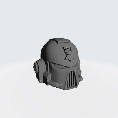 Monarchs Fists Warrior Order Type 7 Helmet resin upgrade compatible with McFarlane Toys 7-inch armored action figures by Fantasy World Games.