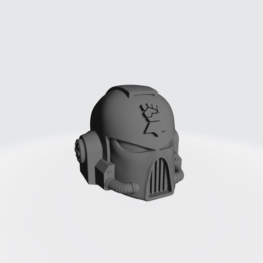 Monarchs Fists Warrior Order Type 7 Helmet resin upgrade compatible with McFarlane Toys 7-inch armored action figures by Fantasy World Games.