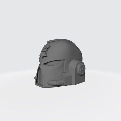 Monarchs Fists Warrior Order Type 7 Helmet resin upgrade compatible with McFarlane Toys 7-inch armored action figures by Fantasy World Games.