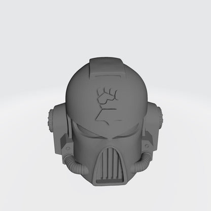 Monarchs Fists Warrior Order Type 7 Helmet resin upgrade compatible with McFarlane Toys 7-inch armored action figures by Fantasy World Games.