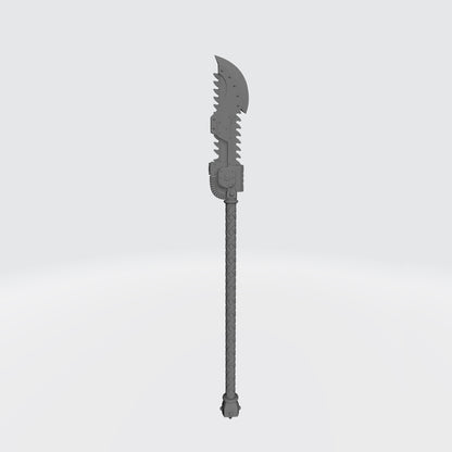 Night Terrors Warrior Order Chain Glaive 02 custom resin polearm weapon compatible with McFarlane Toys 7-inch 1:12 scale armored action figures.