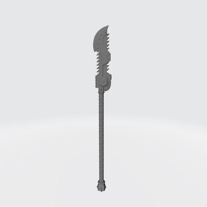 Night Terrors Warrior Order Chain Glaive 02 custom resin polearm weapon compatible with McFarlane Toys 7-inch 1:12 scale armored action figures.
