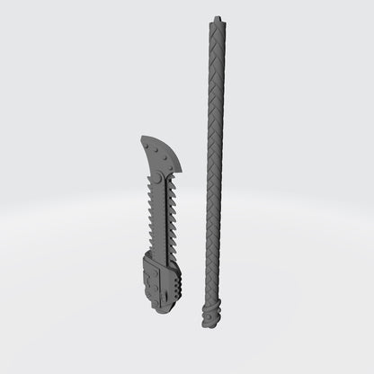 Night Terrors Warrior Order Chain Glaive V3 custom resin melee weapon compatible with McFarlane Toys 1:12 scale figures