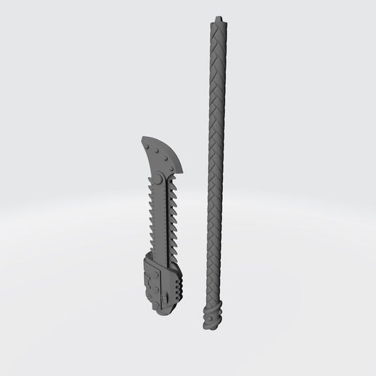 Night Terrors Warrior Order Chain Glaive V3 custom resin melee weapon compatible with McFarlane Toys 1:12 scale figures