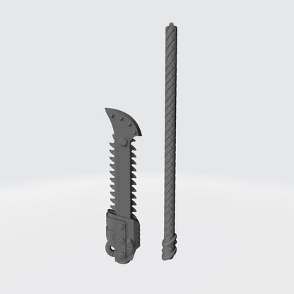 Night Terrors Warrior Order Chain Glaive V3 custom resin melee weapon compatible with McFarlane Toys 1:12 scale figures