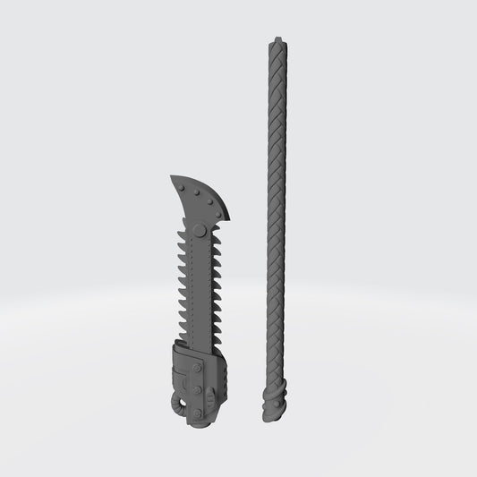 Night Terrors Warrior Order Chain Glaive V3 custom resin melee weapon compatible with McFarlane Toys 1:12 scale figures
