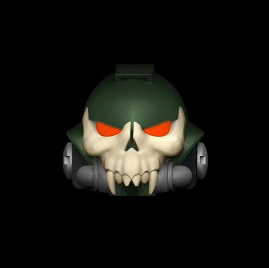 Night Terrors Warrior Order Skull Helmet with Fangs custom resin helmet compatible with McFarlane Toys 7-inch armored action figures