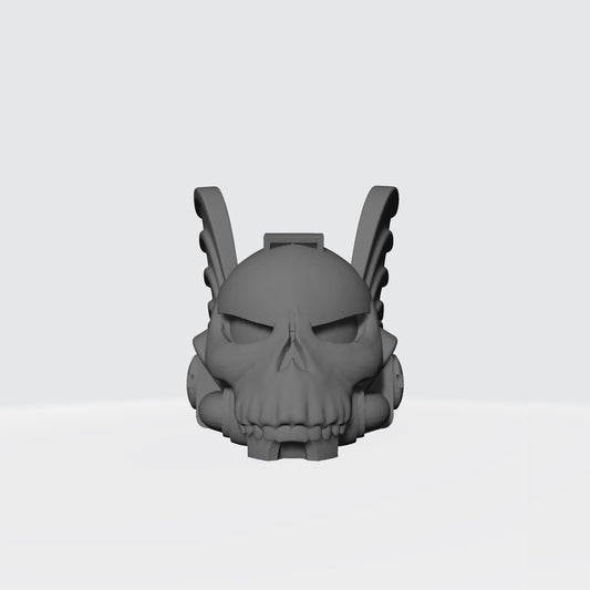 Night Terrors Warrior Order Type 10 Skull Helmet with Demon Wings custom resin helmet compatible with McFarlane Toys 7-inch armored action figures