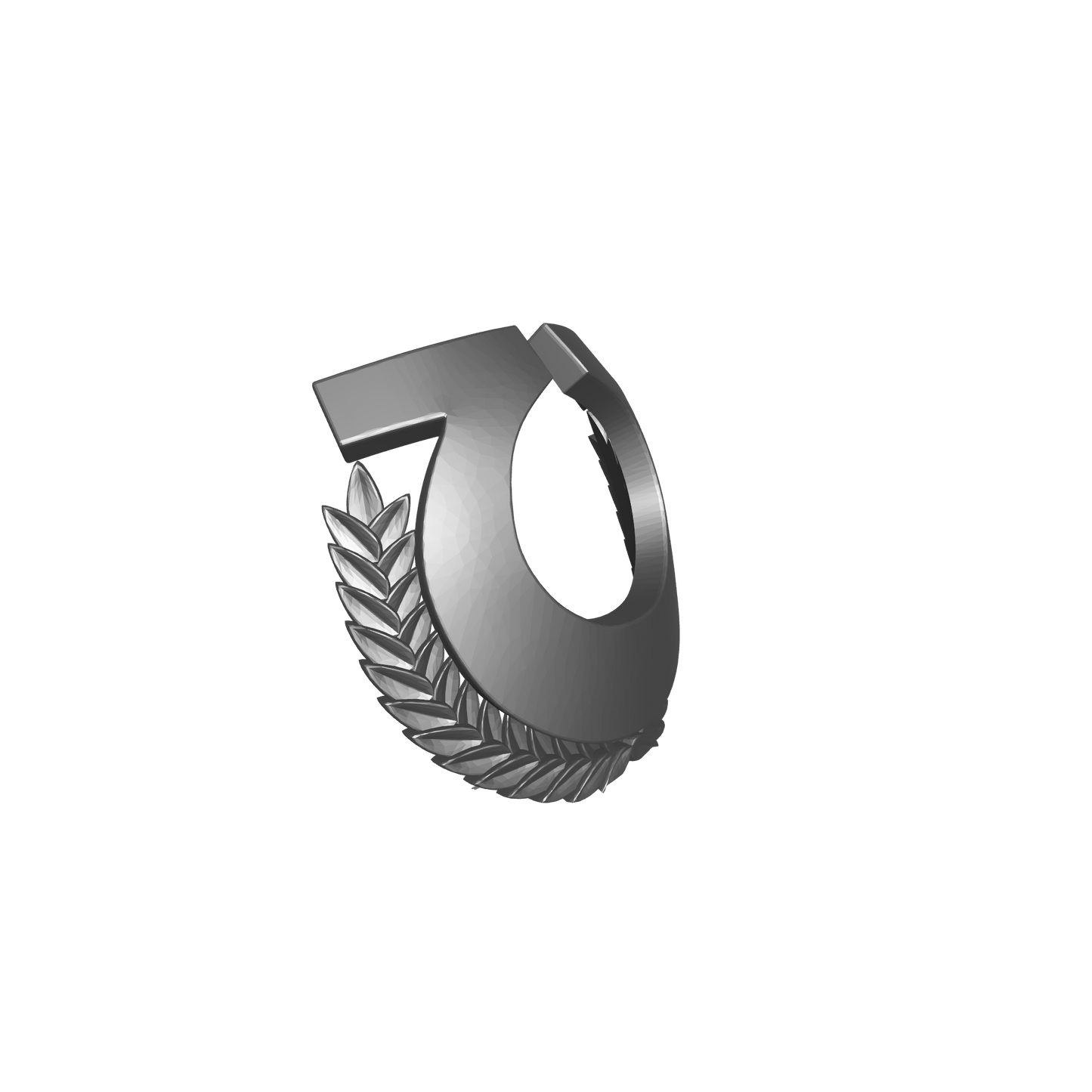 Omega Sentinels Warrior Order shoulder pad 3D decal with wreath compatible with McFarlane Toys 7-inch armored action figures.