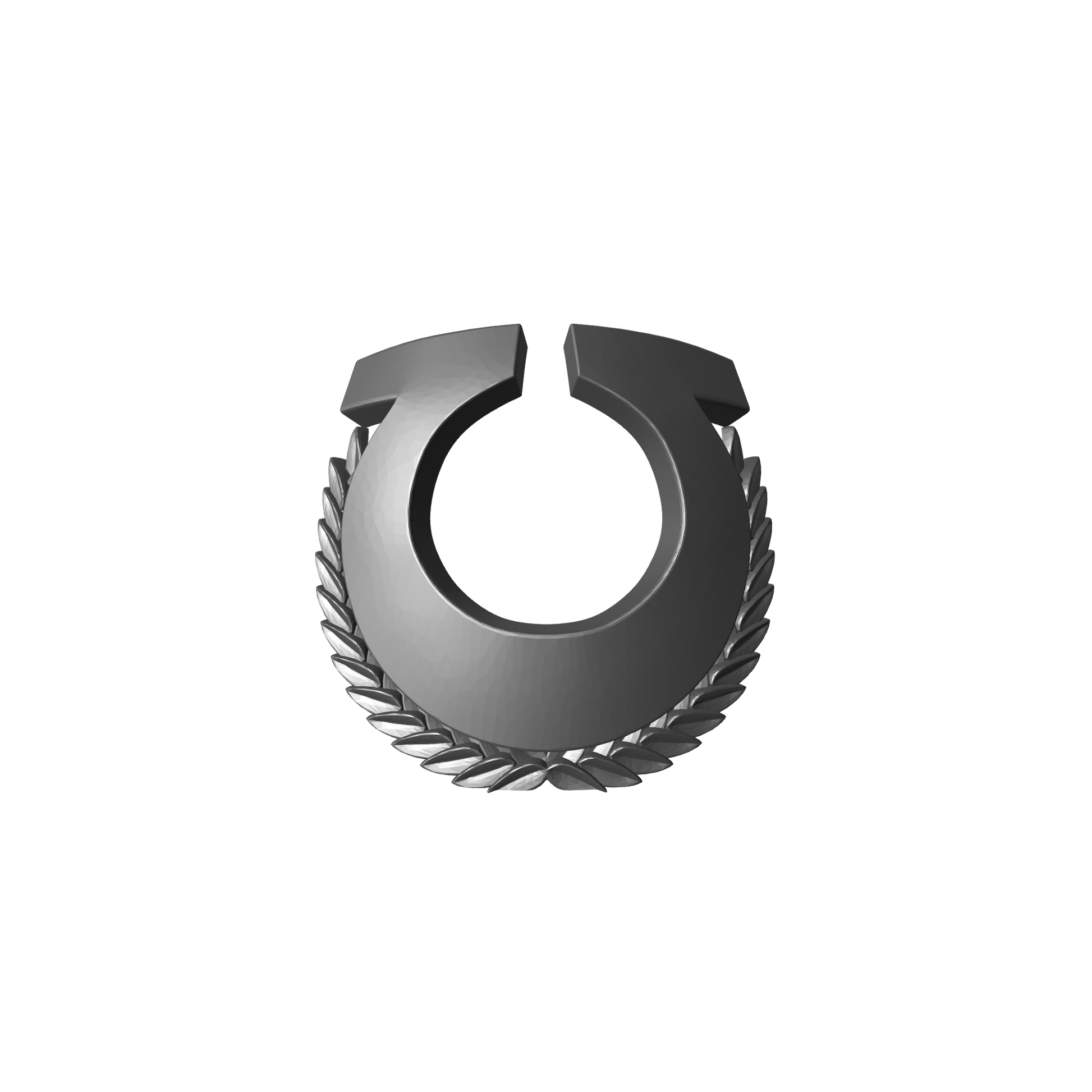 Omega Sentinels Warrior Order shoulder pad 3D decal with wreath compatible with McFarlane Toys 7-inch armored action figures.