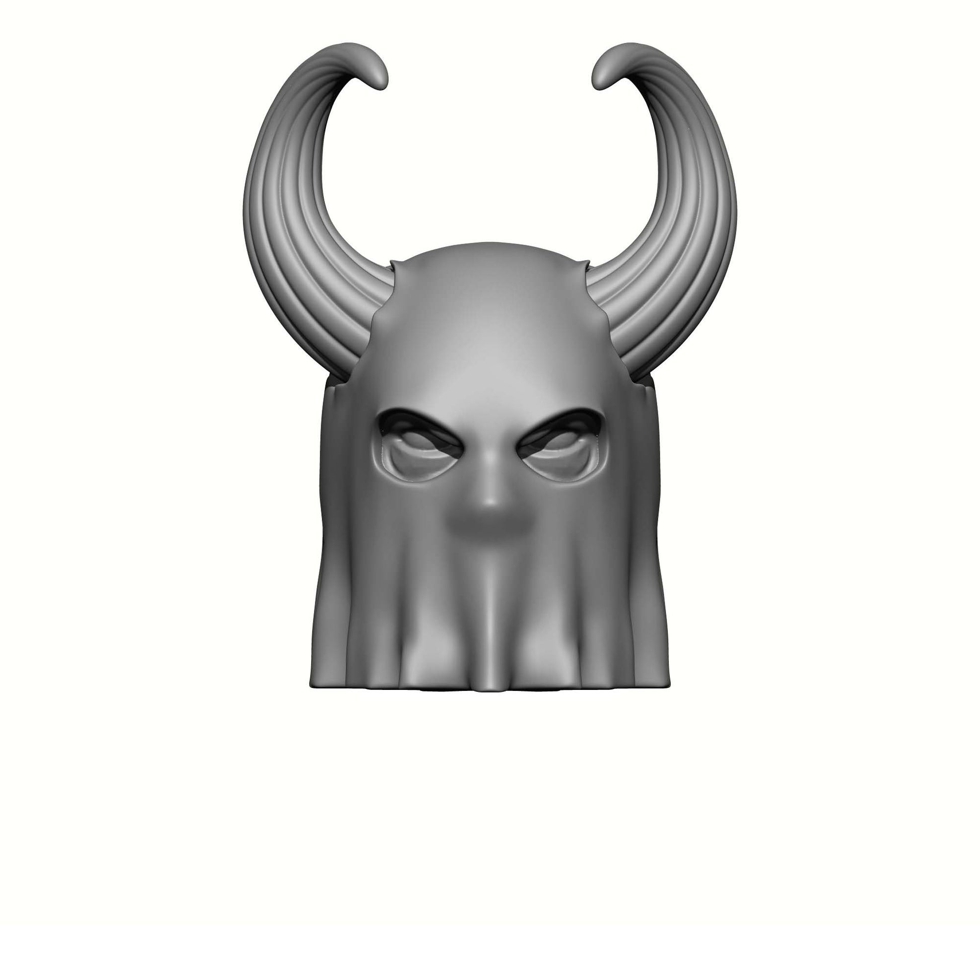 Plague Lord Warrior hooded helm with two horns compatible with McFarlane Toys 7-inch armored action figures custom resin head swap