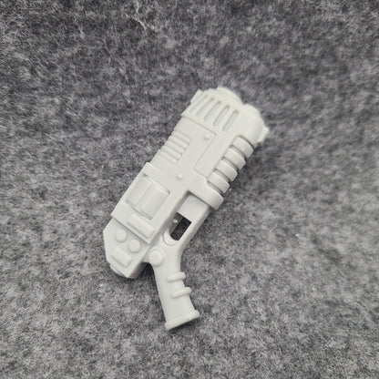 Custom resin plasma pistol revolver compatible with McFarlane Toys 7-inch 1:12 scale armored action figures.