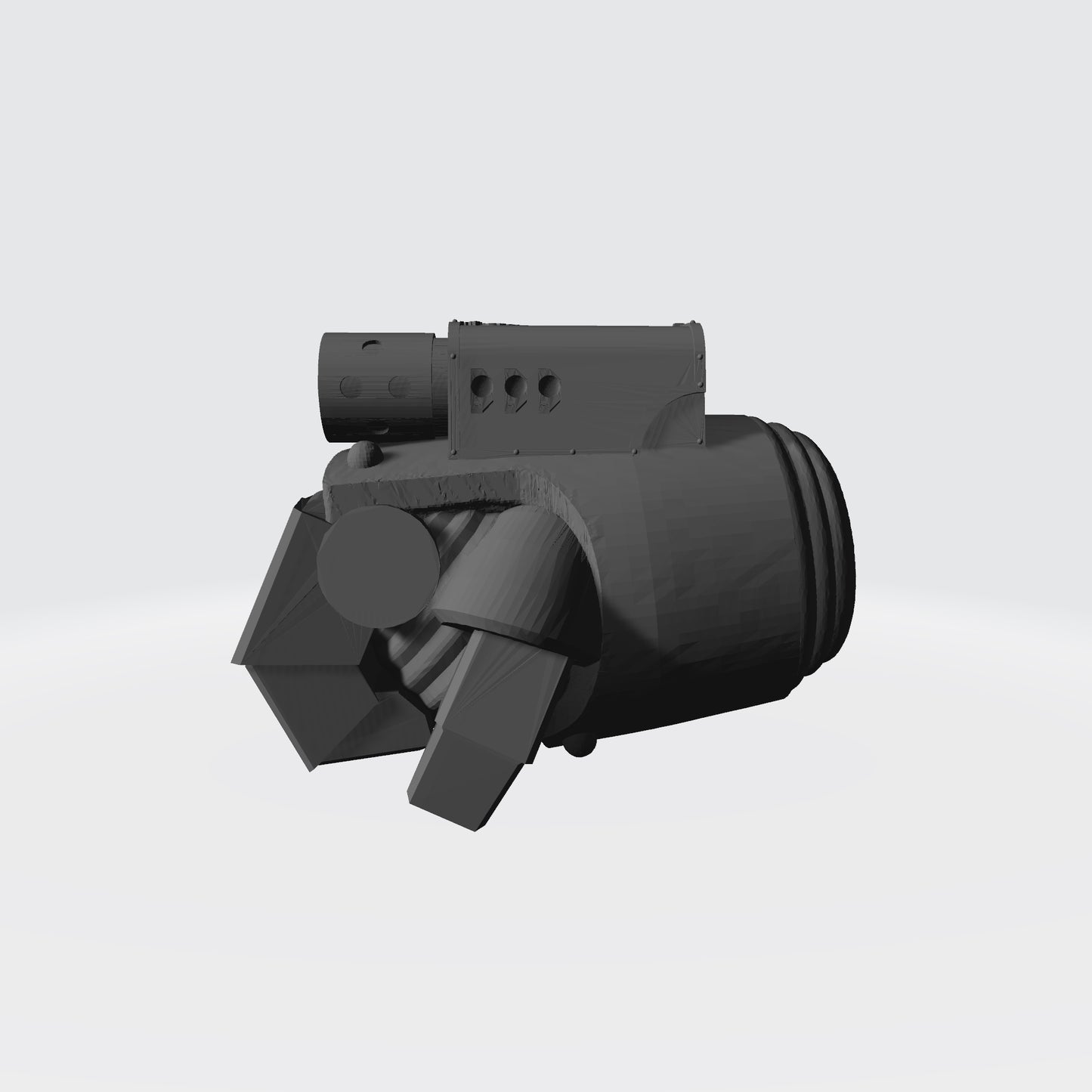 Custom resin right-handed power fist with twin bolter compatible with McFarlane Toys 7-inch 1:12 scale armored action figures.