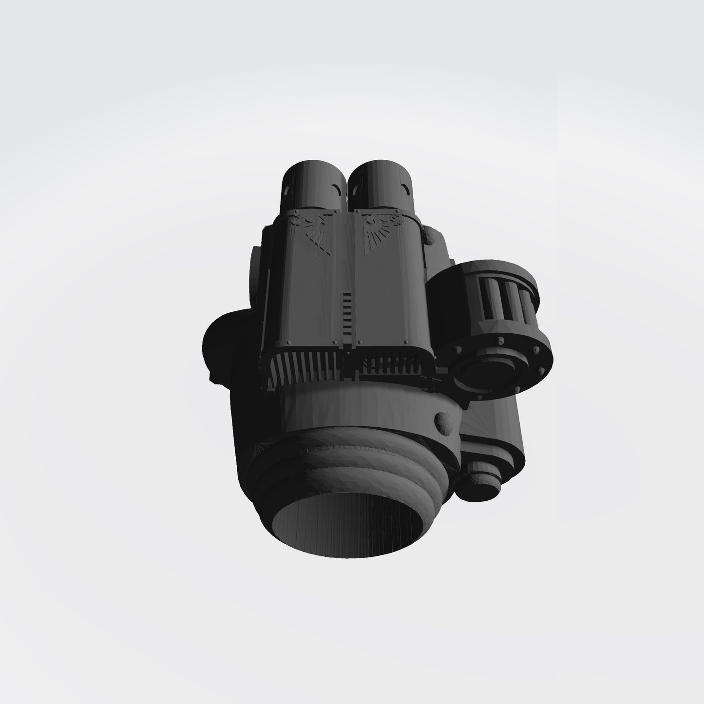 Custom resin right-handed power fist with twin bolter compatible with McFarlane Toys 7-inch 1:12 scale armored action figures.