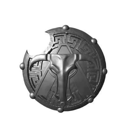 Raging Bull Warrior Order Round Spartan Shield with Blazons compatible with JoyToy 1:18 scale armored action figures custom resin shield accessory