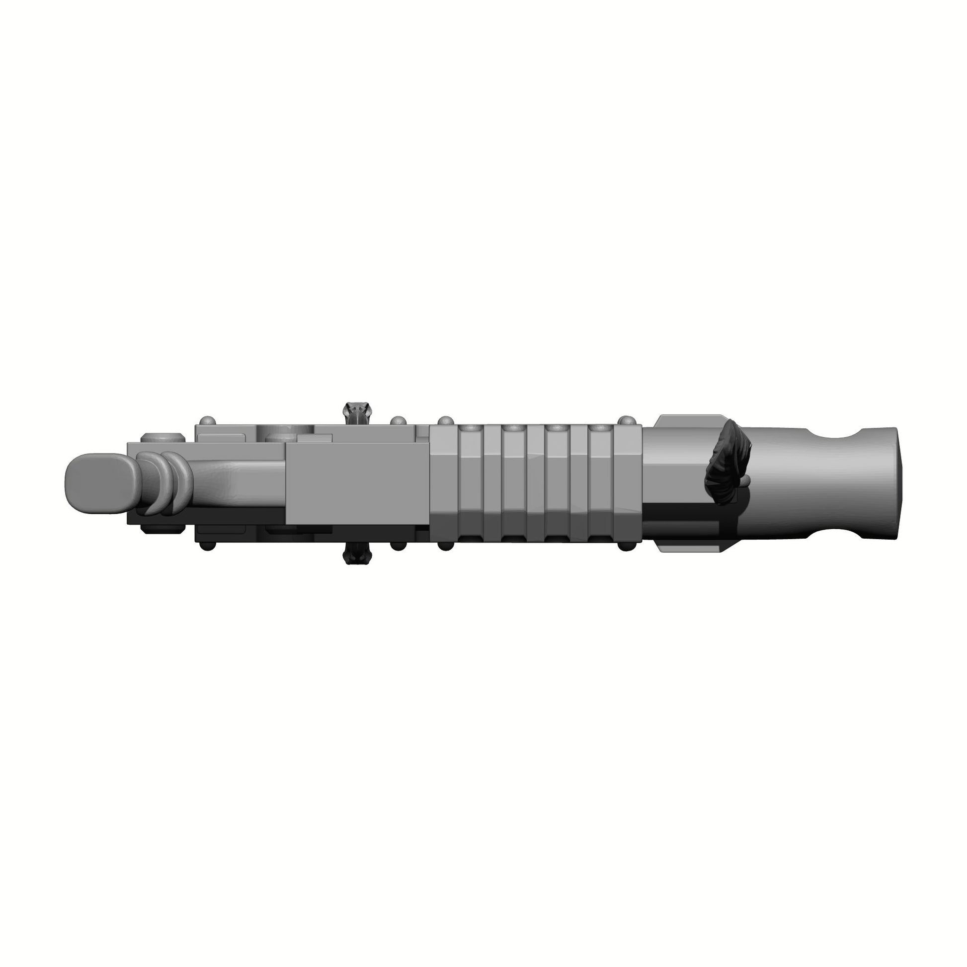 Raven Warrior Order Blackout Master-Forged Striker Pistol custom resin ranged weapon compatible with McFarlane Toys 7-inch armored action figures for painting, customization, and display.