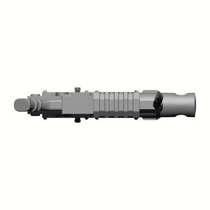 Raven Warrior Order Blackout Master-Forged Striker Pistol custom resin ranged weapon compatible with McFarlane Toys 7-inch armored action figures for painting, customization, and display.