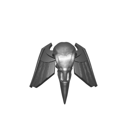 Custom resin Raven Warrior Order Elite Shoulder Pad Decal compatible with McFarlane Toys 7-inch armored action figures.