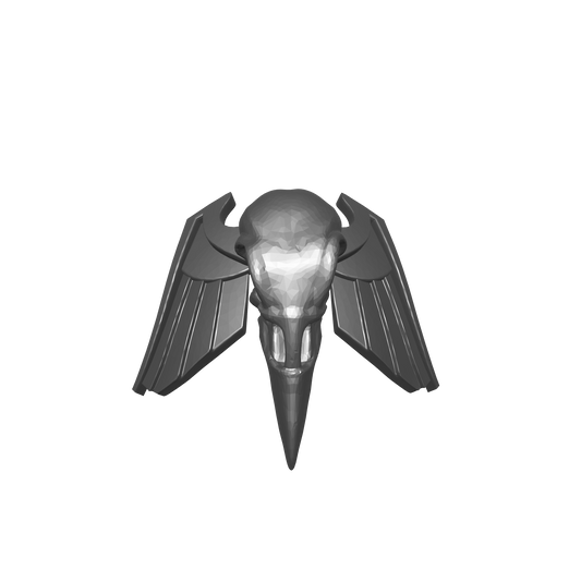 Custom resin Raven Warrior Order Elite Shoulder Pad Decal compatible with McFarlane Toys 7-inch armored action figures.
