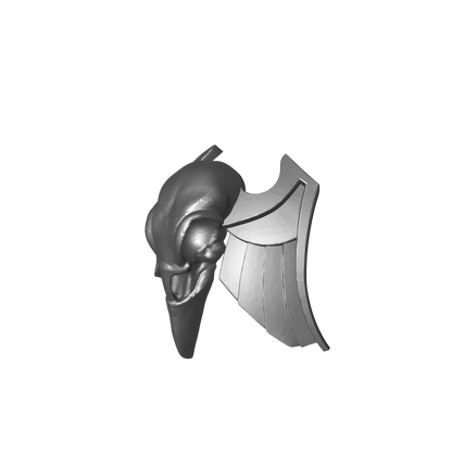 Custom resin Raven Warrior Order Elite Shoulder Pad Decal compatible with McFarlane Toys 7-inch armored action figures.