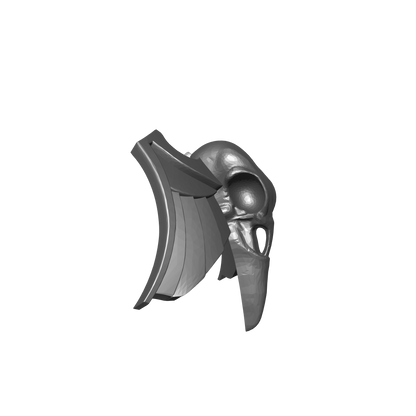 Custom resin Raven Warrior Order Elite Shoulder Pad Decal compatible with McFarlane Toys 7-inch armored action figures.