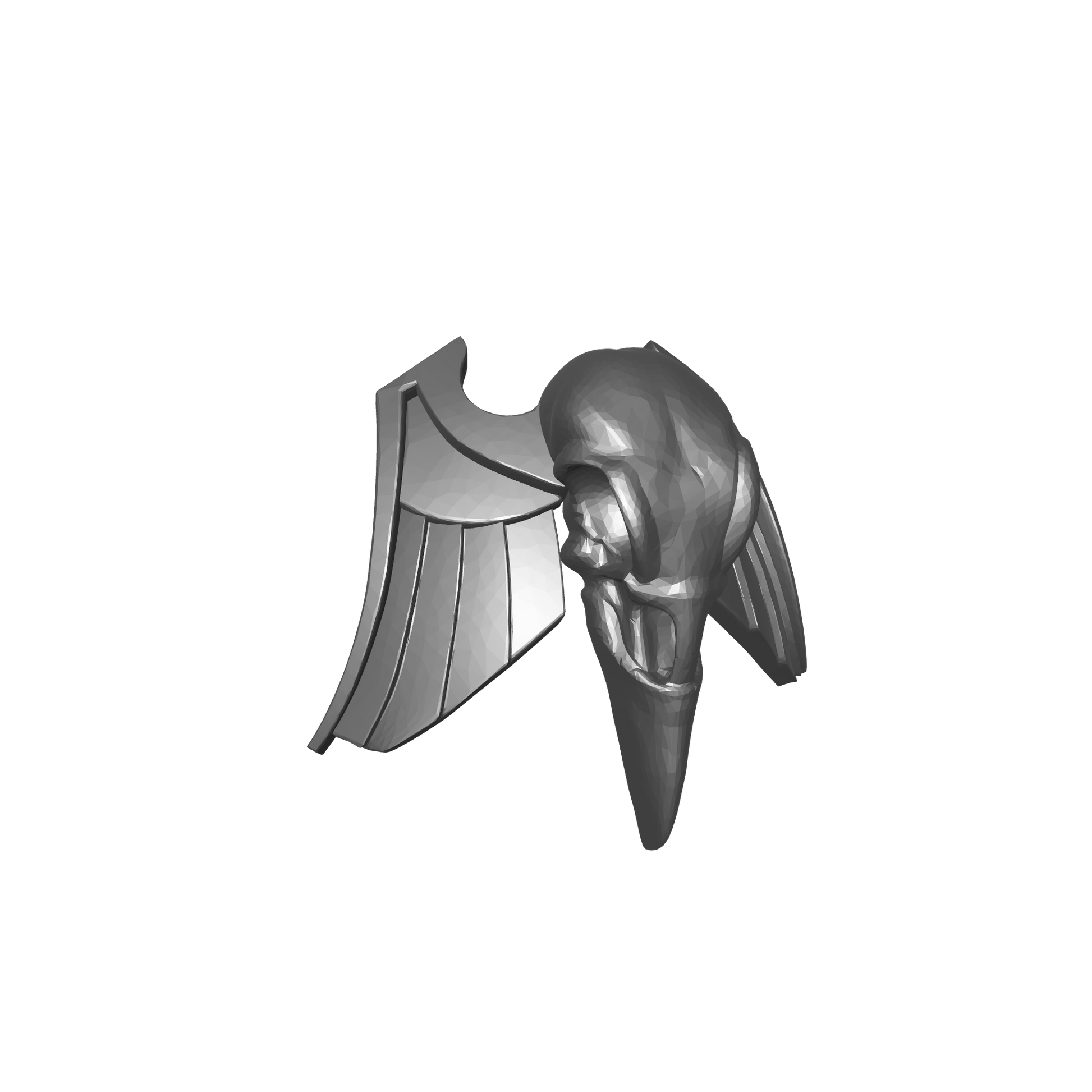 Custom resin Raven Warrior Order Elite Shoulder Pad Decal compatible with McFarlane Toys 7-inch armored action figures.