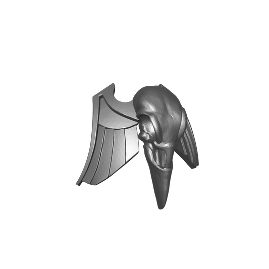Custom resin Raven Warrior Order Elite Shoulder Pad Decal compatible with McFarlane Toys 7-inch armored action figures.